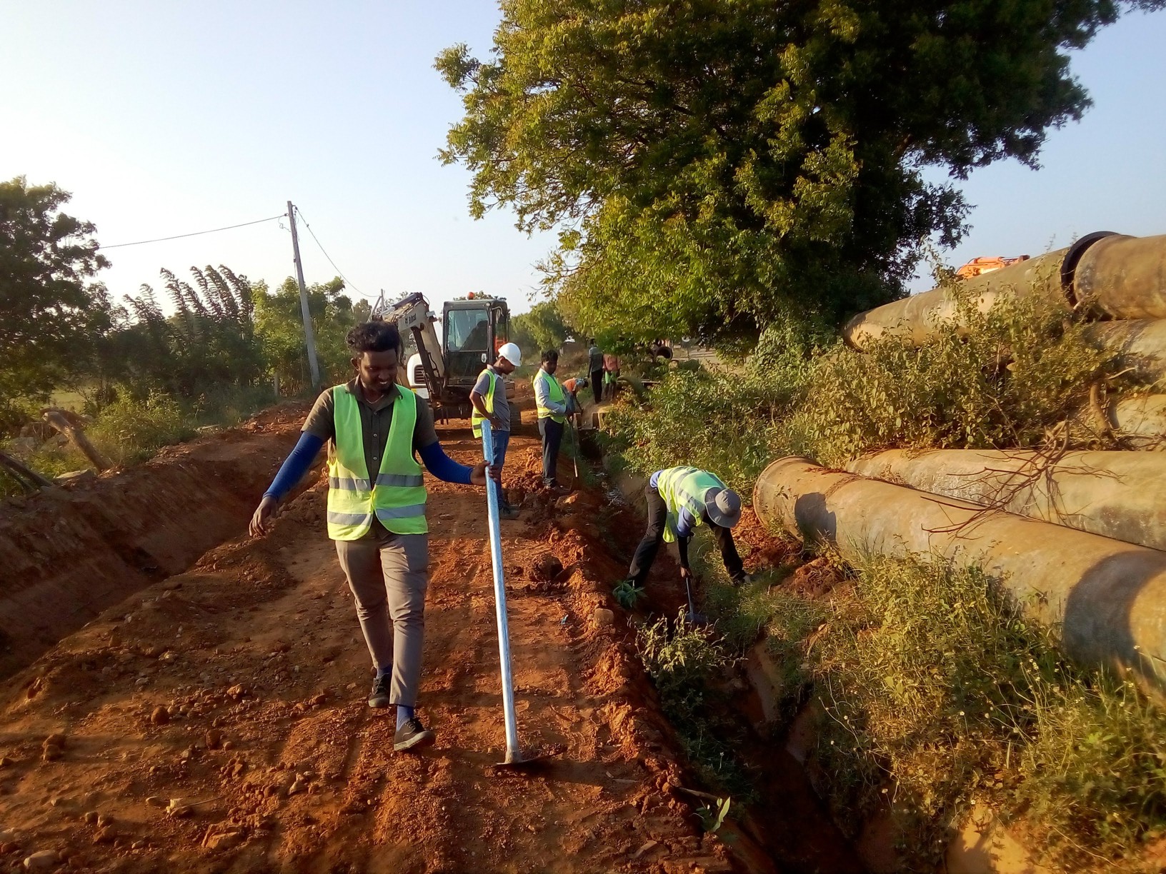 Construction site for an irrigation canal or drain
