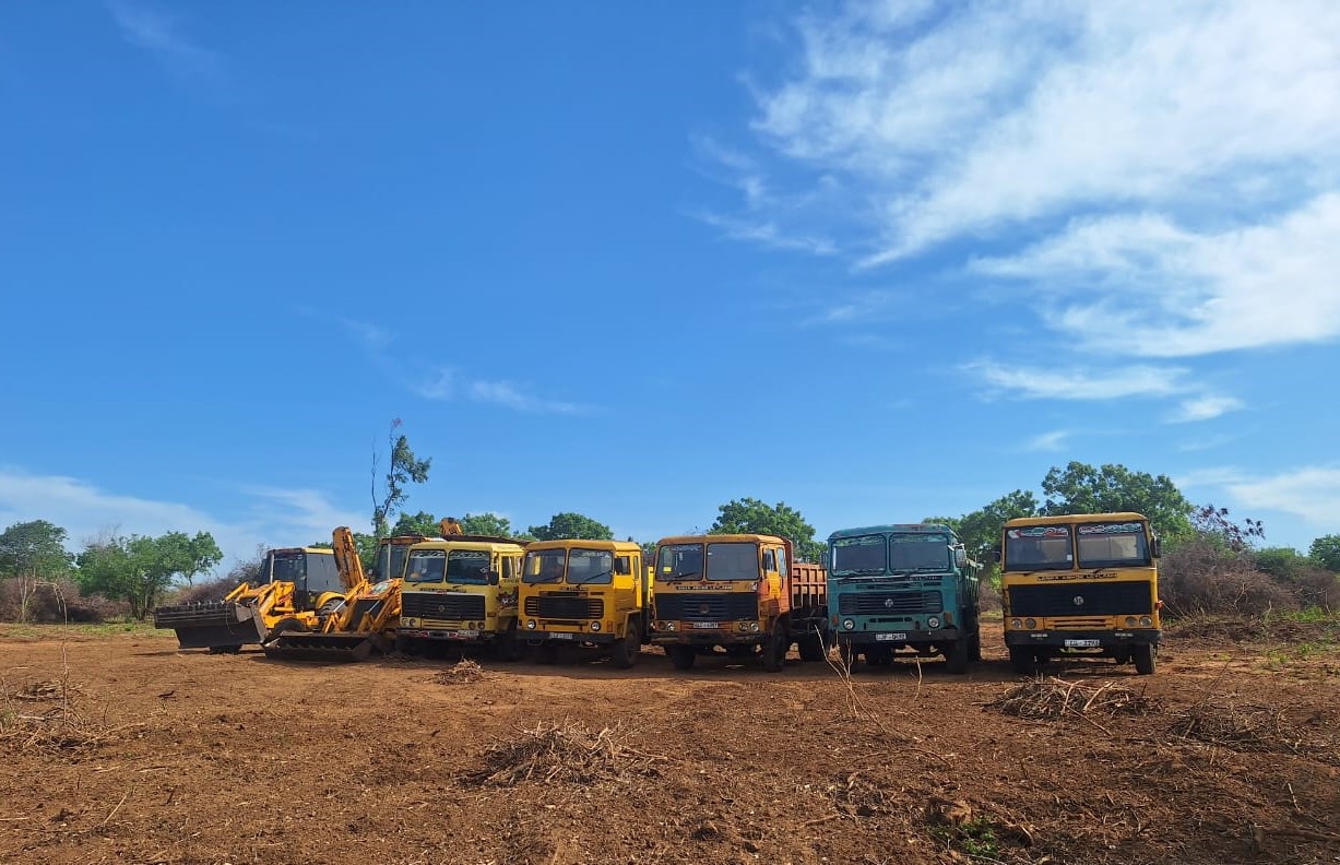 Image of BJ Engineering's fleet of heavy construction machinery